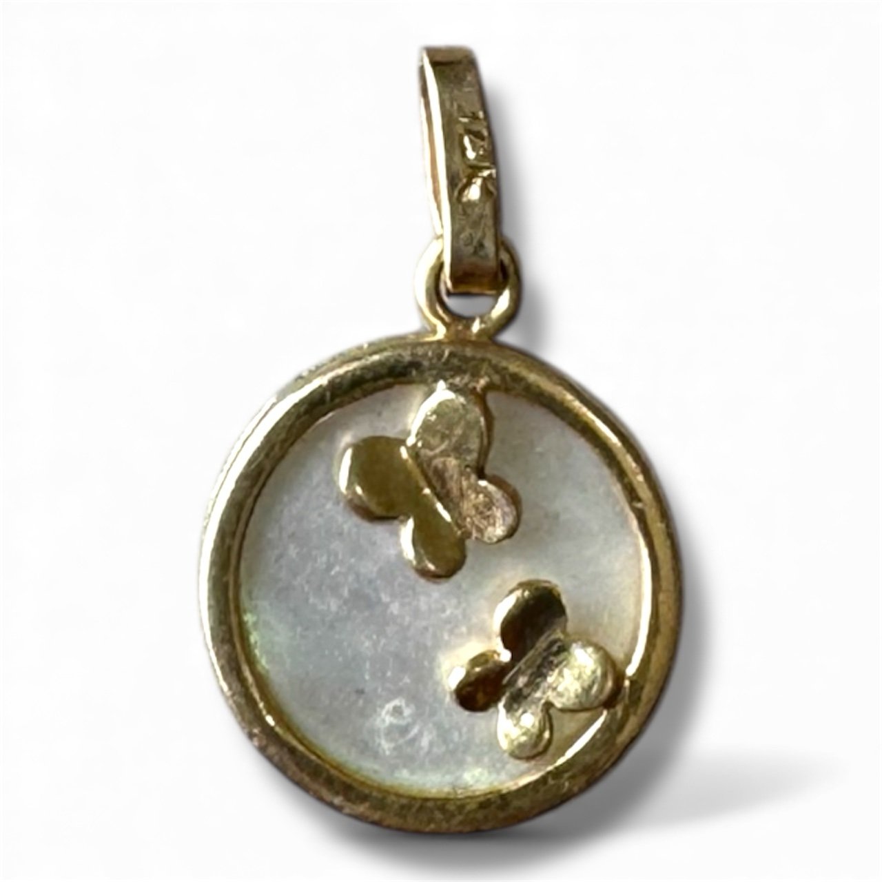Dije de Oro 14K Concha Nácar Mariposas 3 Dije de Oro 14K Concha Nácar Mariposas - Image 3