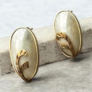 Aretes Ovalados Aperlado | Oro 14k
