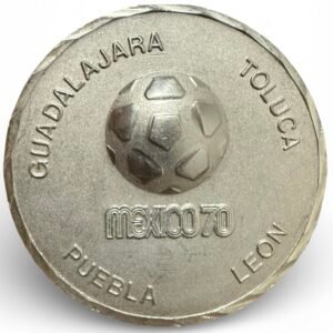Medalla Plata Pura Conmemorativa Mundial Futbol Mexico 1970
