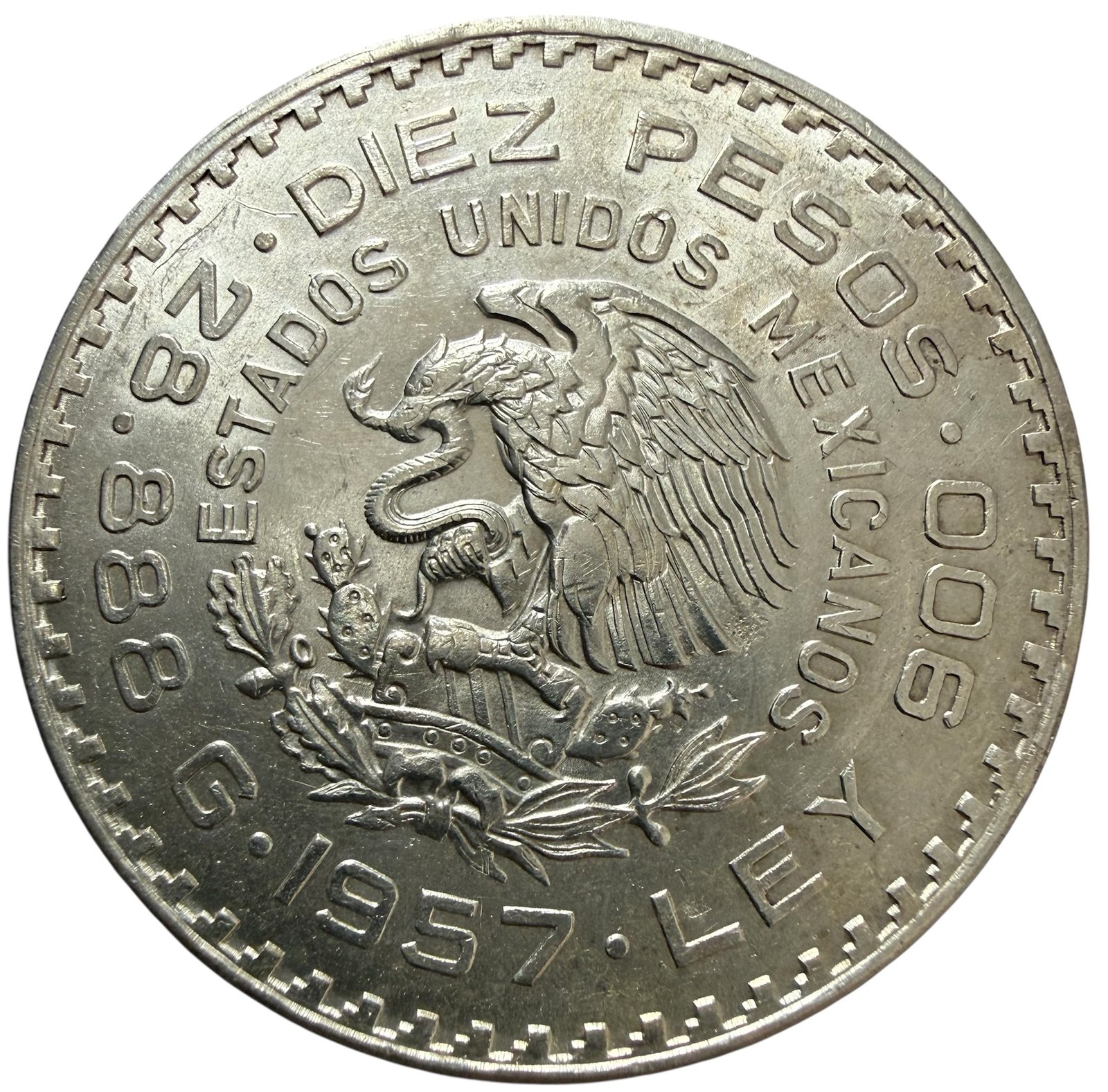10 Pesos Benito Juárez 1857 - 1957 Plata 0.900 | Centenario de la Constitución 2 10 Pesos Benito Juárez 1857 - 1957 Plata 0.900 | Centenario de la Constitución - Image 2