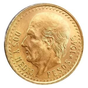 $2.5 Dos y Medio Pesos Hidalgo Oro 1945