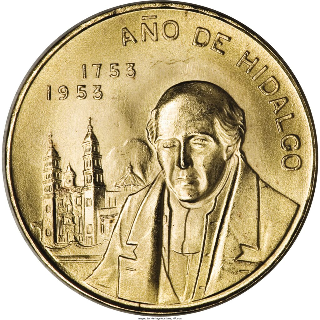 Inicio TodoPrecio.com 56 5 Pesos Año de Hidalgo 1753 - 1953 Capilla Plata .720