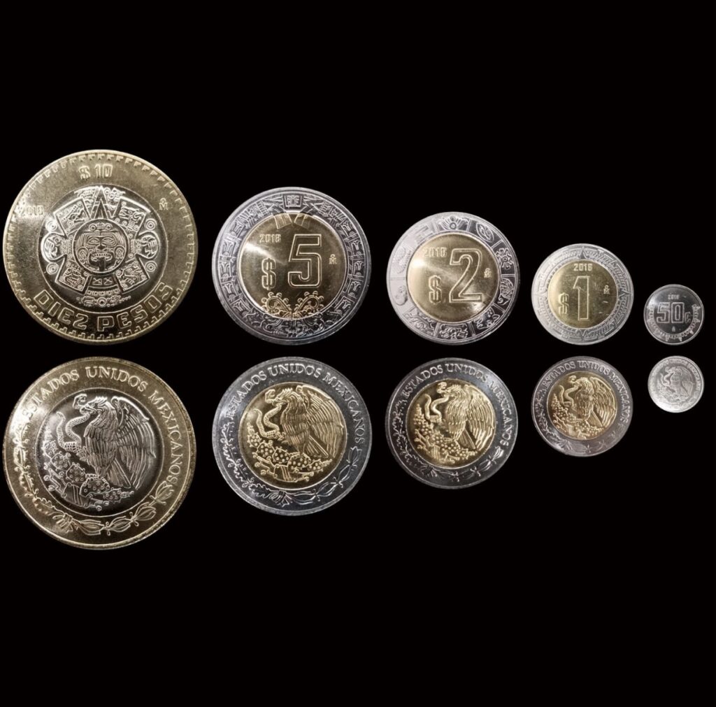Inicio TodoPrecio.com 35 Set Monedas Pesos Mexicanos $10 $5 $2 $1 50c | Mo. México