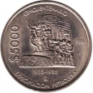 $5000 Pesos Cincuentenario de la Expropiación Petrolera 1988