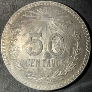 50 Centavos Resplandor 1942 Plata | Escasa