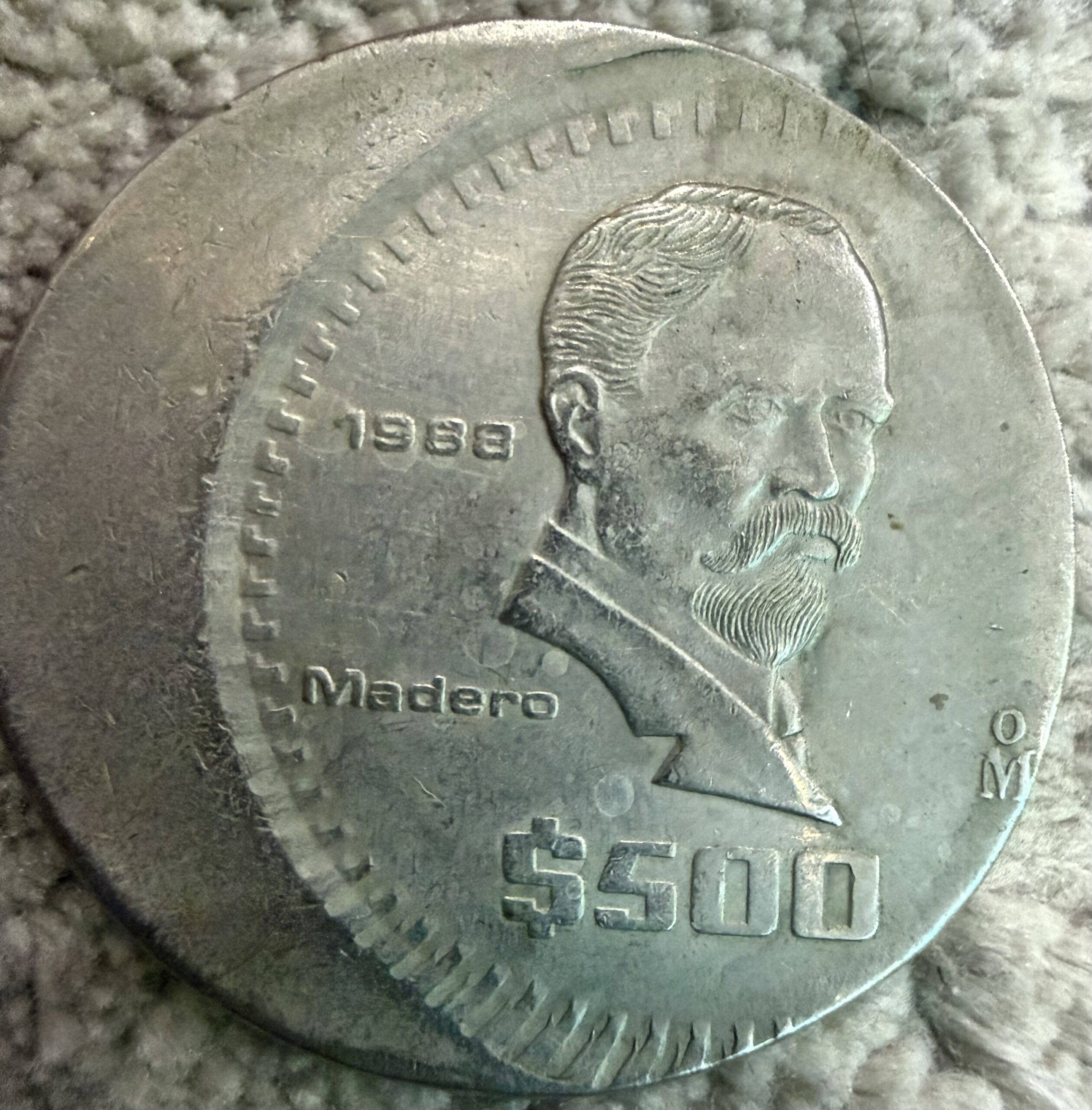 $500 Pesos Madero 1988 Mo. | Error 2 $500 Pesos Madero 1988 Mo. | Error - Image 2