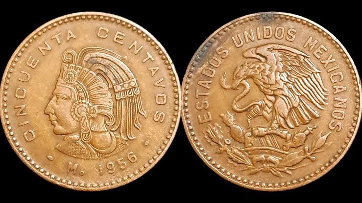 50 Centavos Cuauhtémoc 1956 | Cobre 4 50 Centavos Cuauhtémoc 1956 | Cobre - Image 4