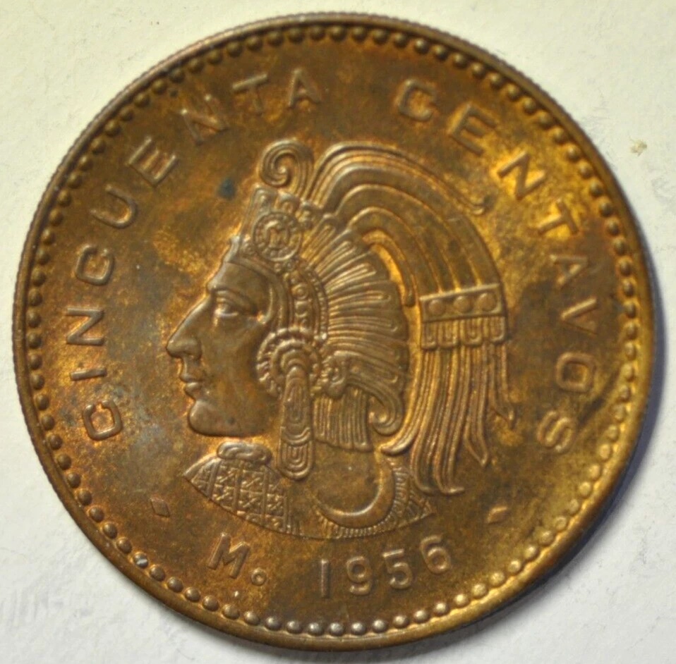 50 Centavos Cuauhtémoc 1956 | Cobre 2 50 Centavos Cuauhtémoc 1956 | Cobre - Image 2