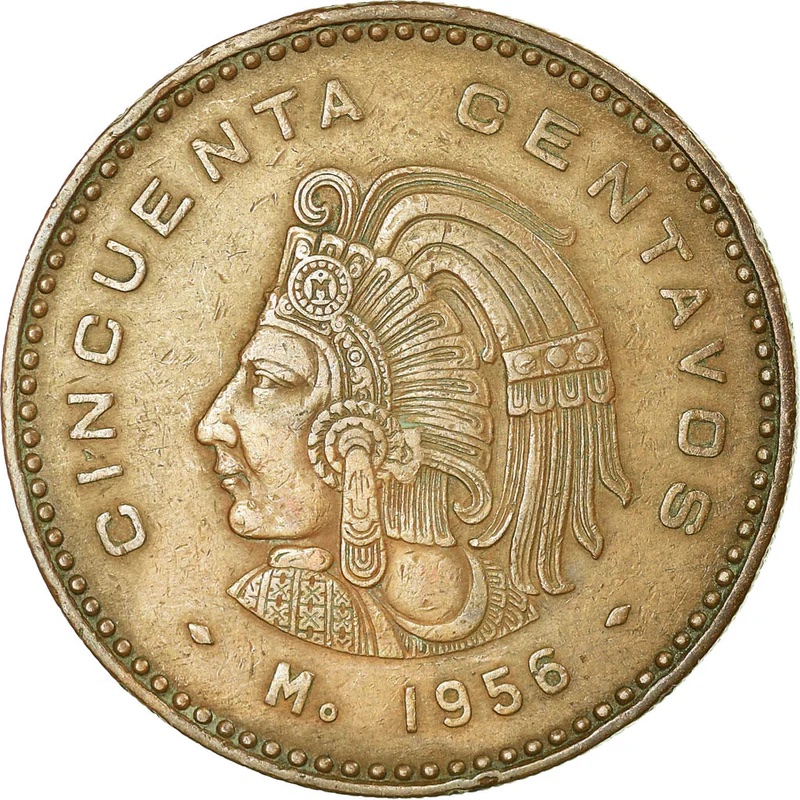 50 Centavos Cuauhtémoc 1956 | Cobre 3 50 Centavos Cuauhtémoc 1956 | Cobre - Image 3