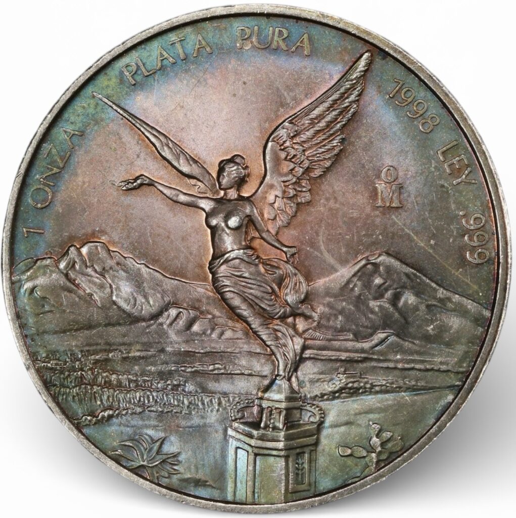 Inicio TodoPrecio.com 53 Onza Libertad 1998 Plata Pura .999 Mo. PCGS MS67 | Patina