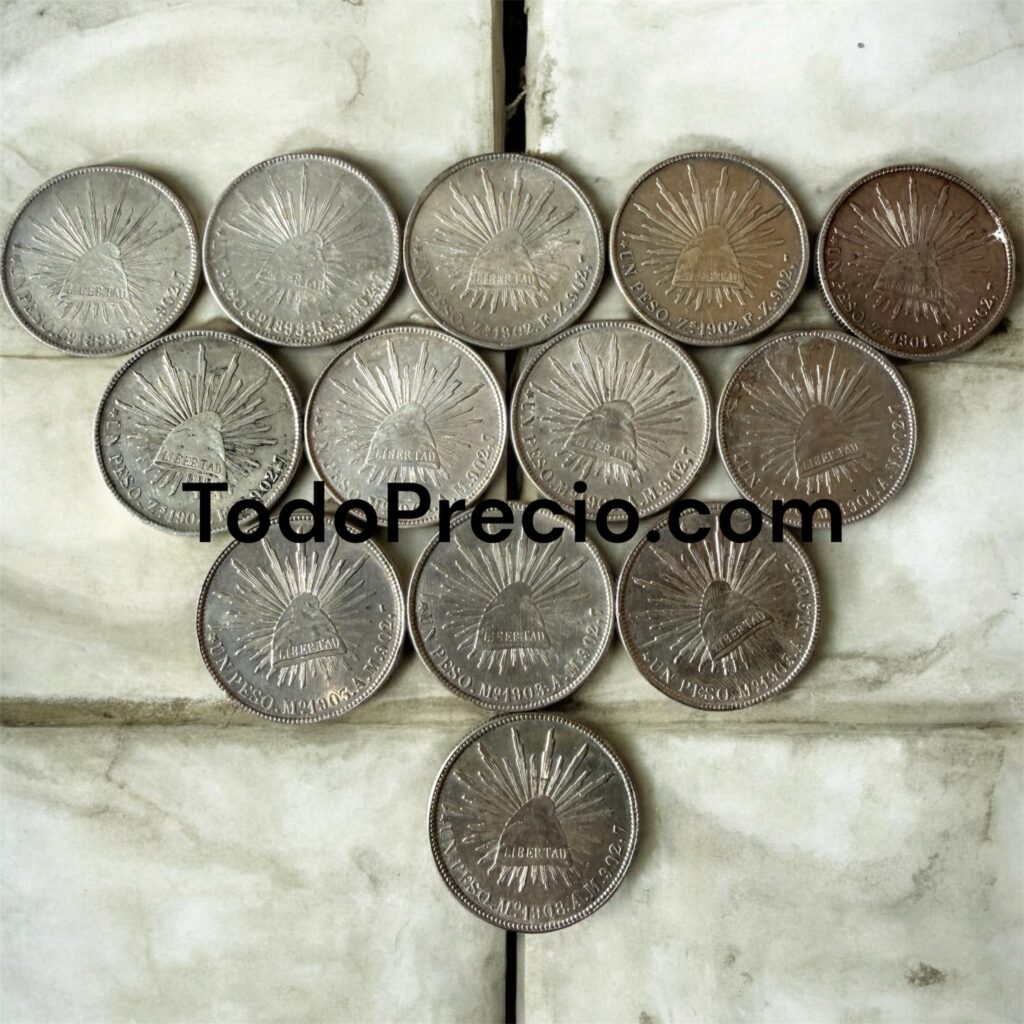 Inicio TodoPrecio.com 45 13 Monedas Peso Porfiriano Fuerte Plata .902,7 México 1899 - 1909