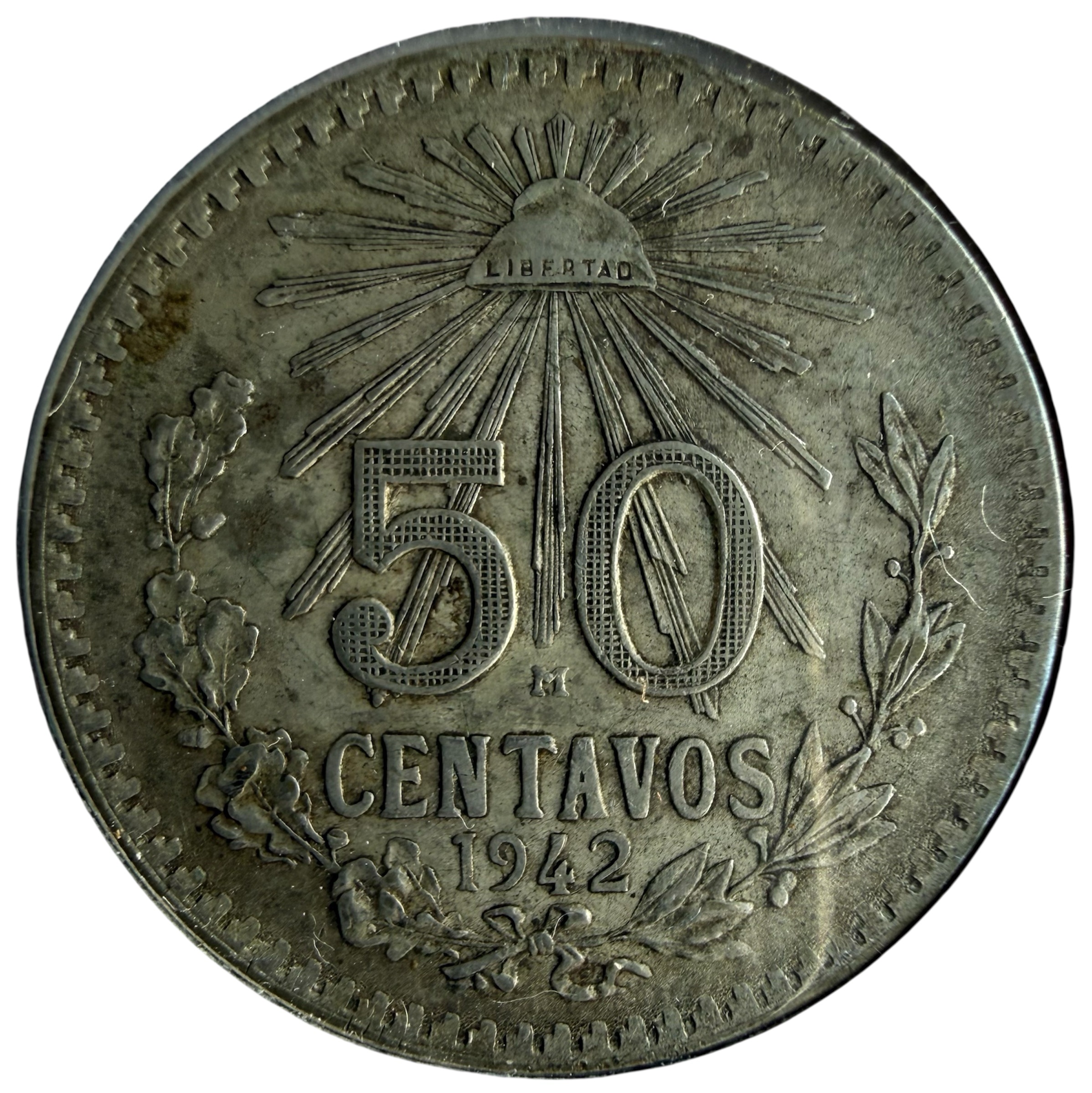 50 Centavos Resplandor 1942 Plata .720 Mo. México | Fecha Clave 1 50 Centavos Resplandor 1942 Plata .720 Mo. México | Fecha Clave