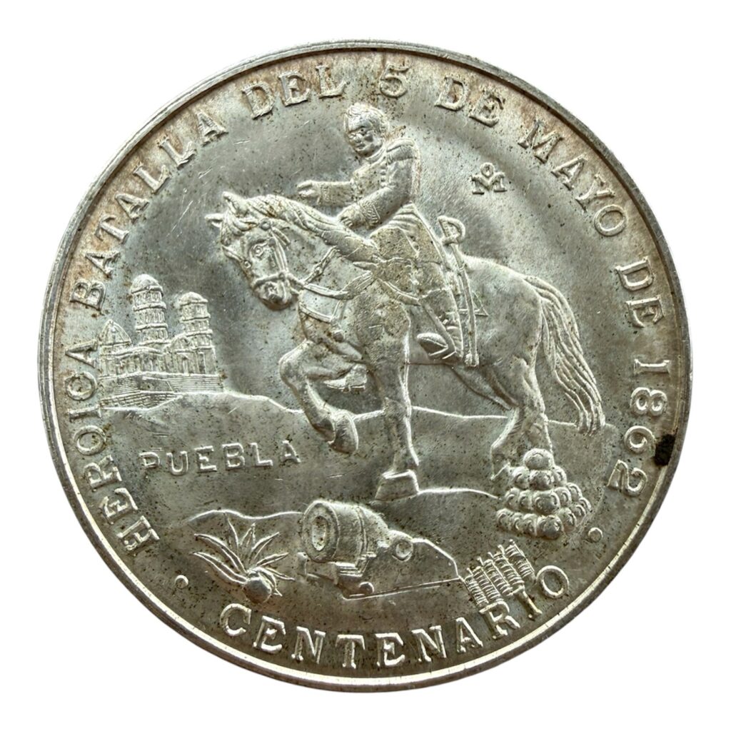 Inicio TodoPrecio.com 52 Centenario Heroica Batalla de Puebla 5 de Mayo 1862 - 1962 Plata 0.900 Mo. Grove 800a