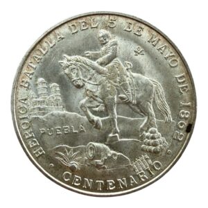 Centenario Heroica Batalla de Puebla 5 de Mayo 1862 - 1962 Plata 0.900 Mo. Grove 800a
