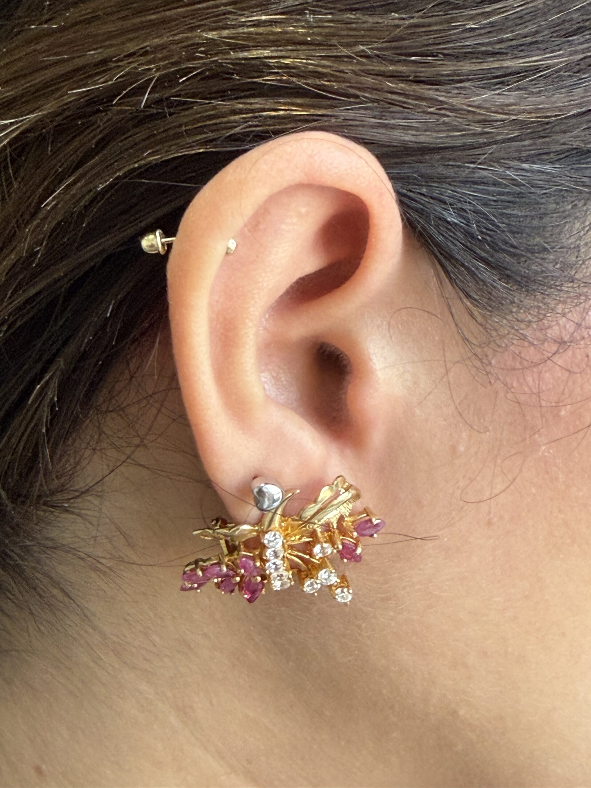 Aretes de Oro 14K con Rubíes y Zirconias | 8.3 Gr. 5 img 7828
