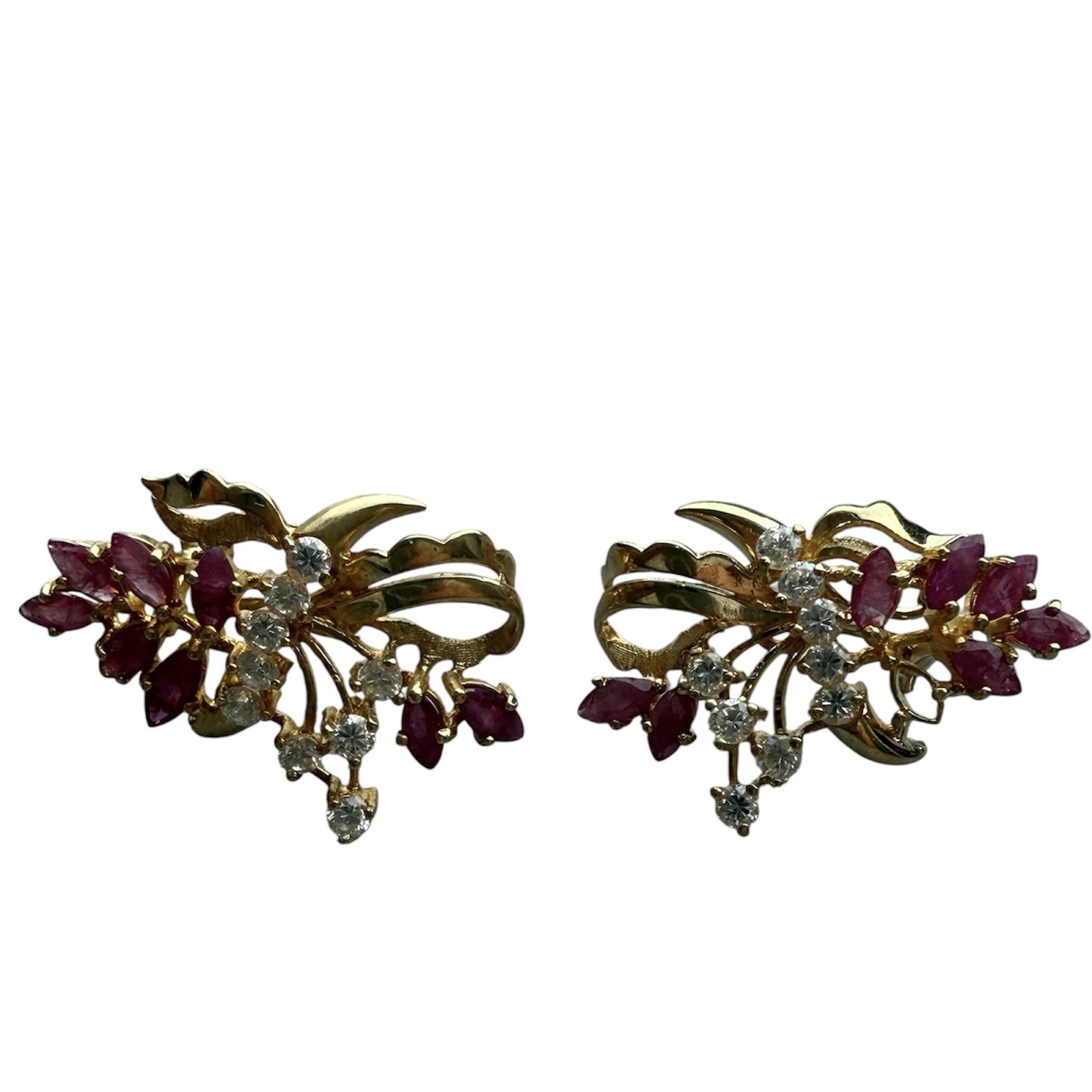 Aretes de Oro 14K con Rubíes y Zirconias | 8.3 Gr. 2 photoroom 20260212 175829