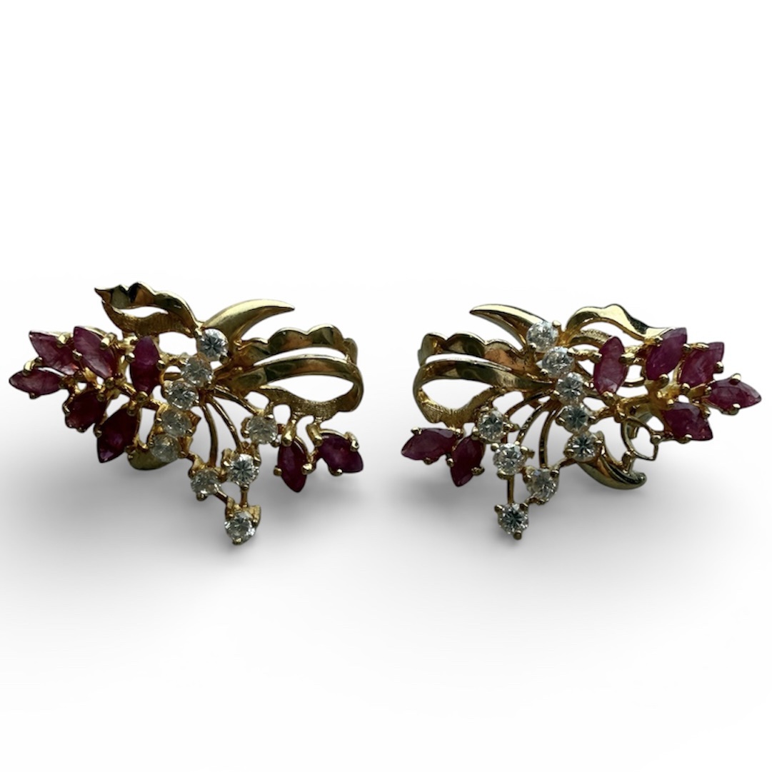 Aretes de Oro 14K con Rubíes y Zirconias | 8.3 Gr. 3 photoroom 20260212 175845