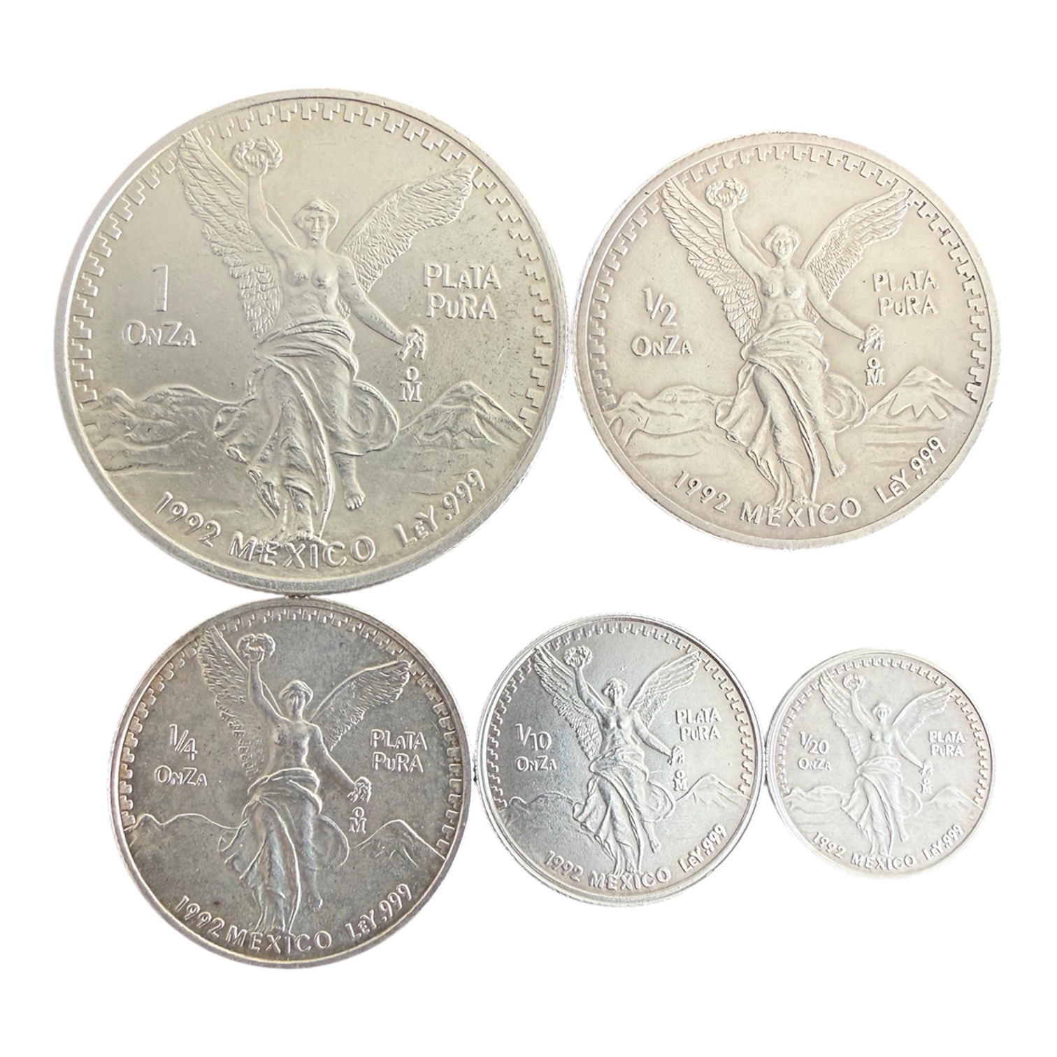 Serie Libertad Gordita 1992 Plata .999 Set 1 Oz a 1/20 Oz México 1 photoroom 20260307 162042