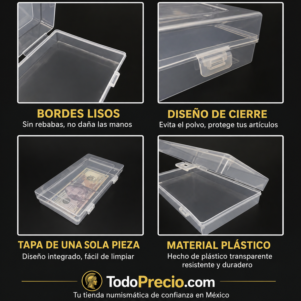 100 Piezas Fundas de plástico transparente para billetes con caja 🗃️ 3 100 Piezas Fundas de plástico transparente para billetes con caja 🗃️ - Image 3