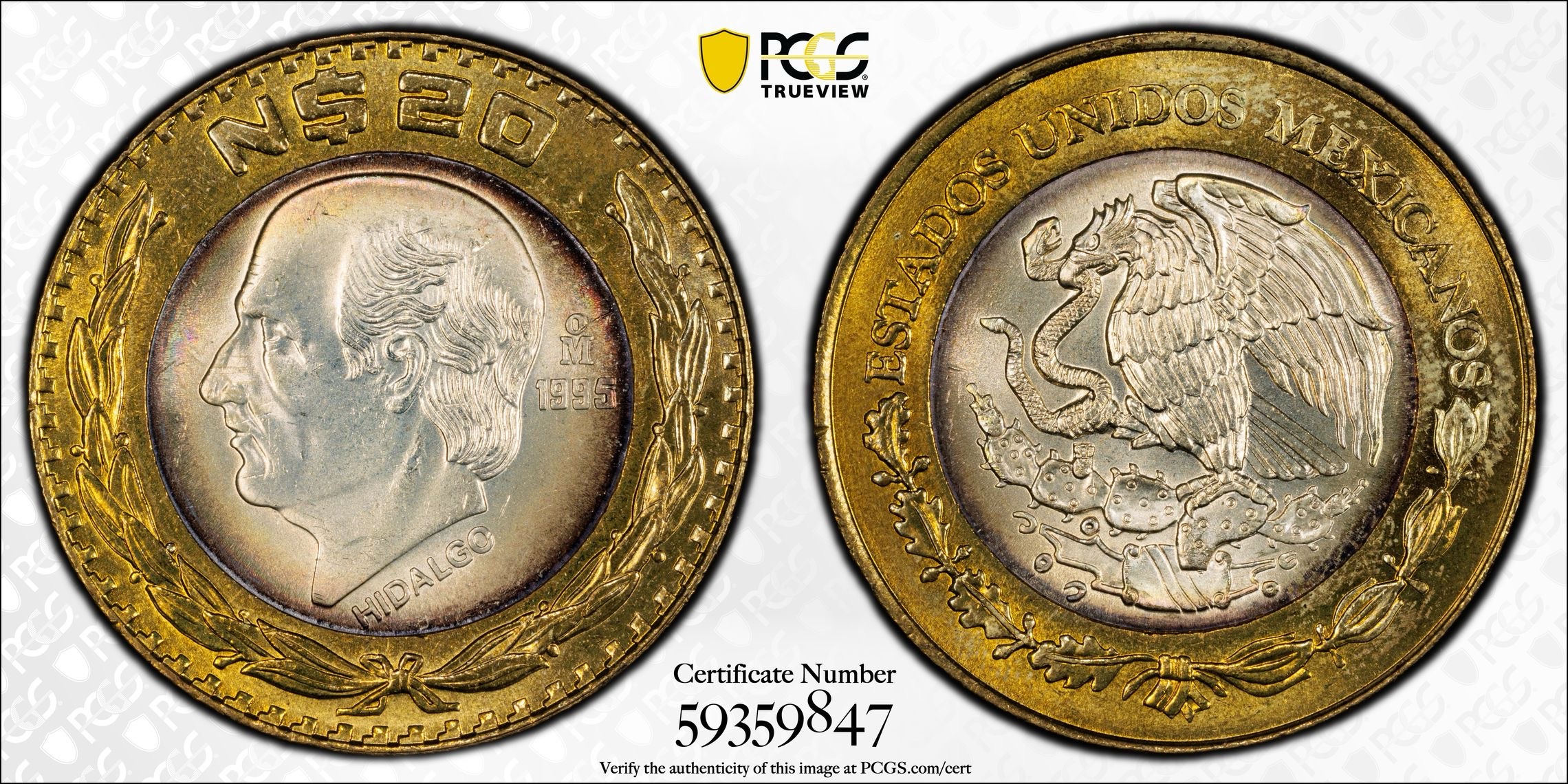 20 Nuevos Pesos 1995 Plata .925 PCGS MS66 TOP POP 🔝#1 3 img 9958