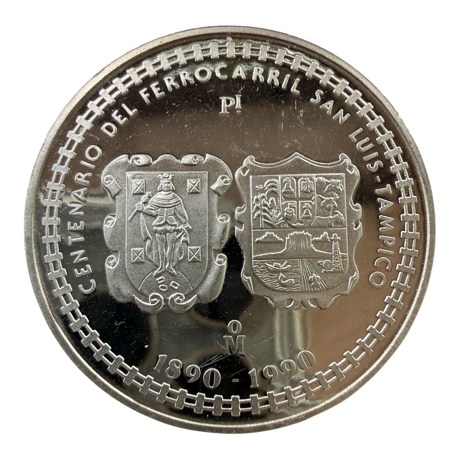 Medalla Plata Centenario Ferrocarril San Luis–Tampico 1890-1990 Mo. 2 photoroom 20260419 180536