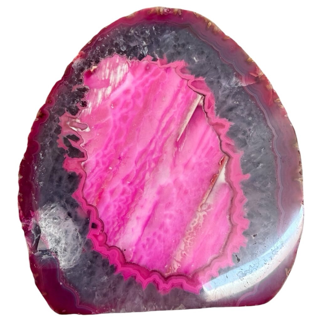 🪨 Geoda de ágata natural rosa pieza única decorativa coleccionismo de minerales