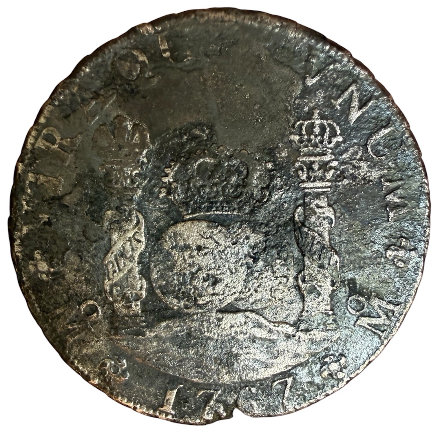8 Reales Columnaria 1767 Mo México Plata Original 1 8 Reales Columnaria 1767 Mo México Plata Original