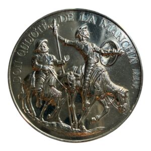 Medalla Miguel de Cervantes y Don Quijote de la Mancha Plata .925 1965 Grove P-59a