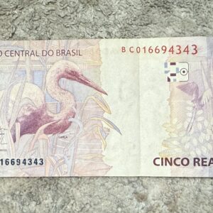 Billete 5 Reais 2010 Serie de Animales Fauna Garza | Brasil