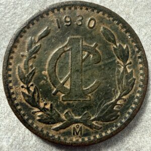 1 Centavo Monograma 1930 Mo. México Cobre