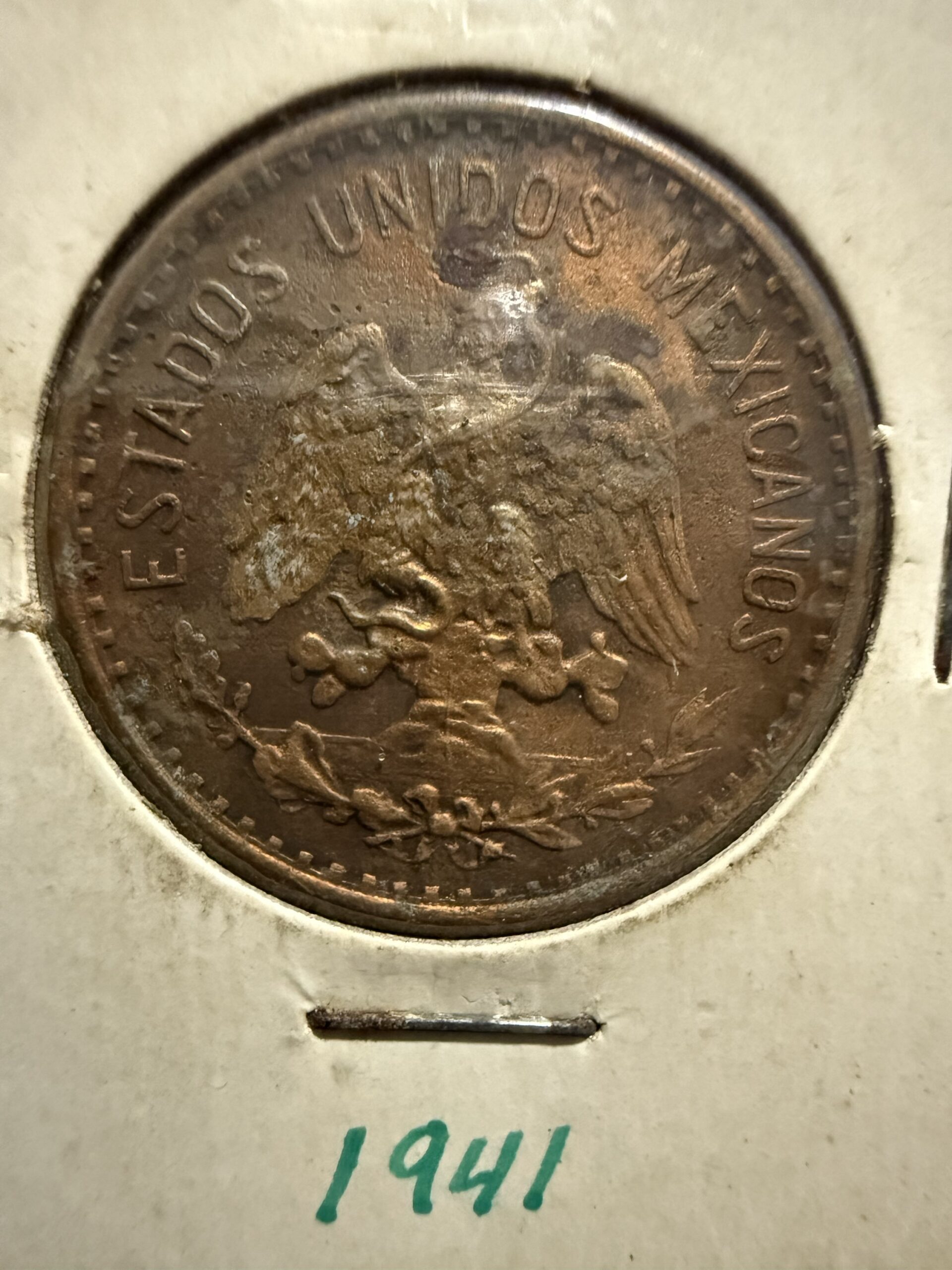 2 Centavos Monograma 1941 Mo. Moneda de Cobre de México 2 2 Centavos Monograma 1941 Mo. Moneda de Cobre de México - Imagen 2