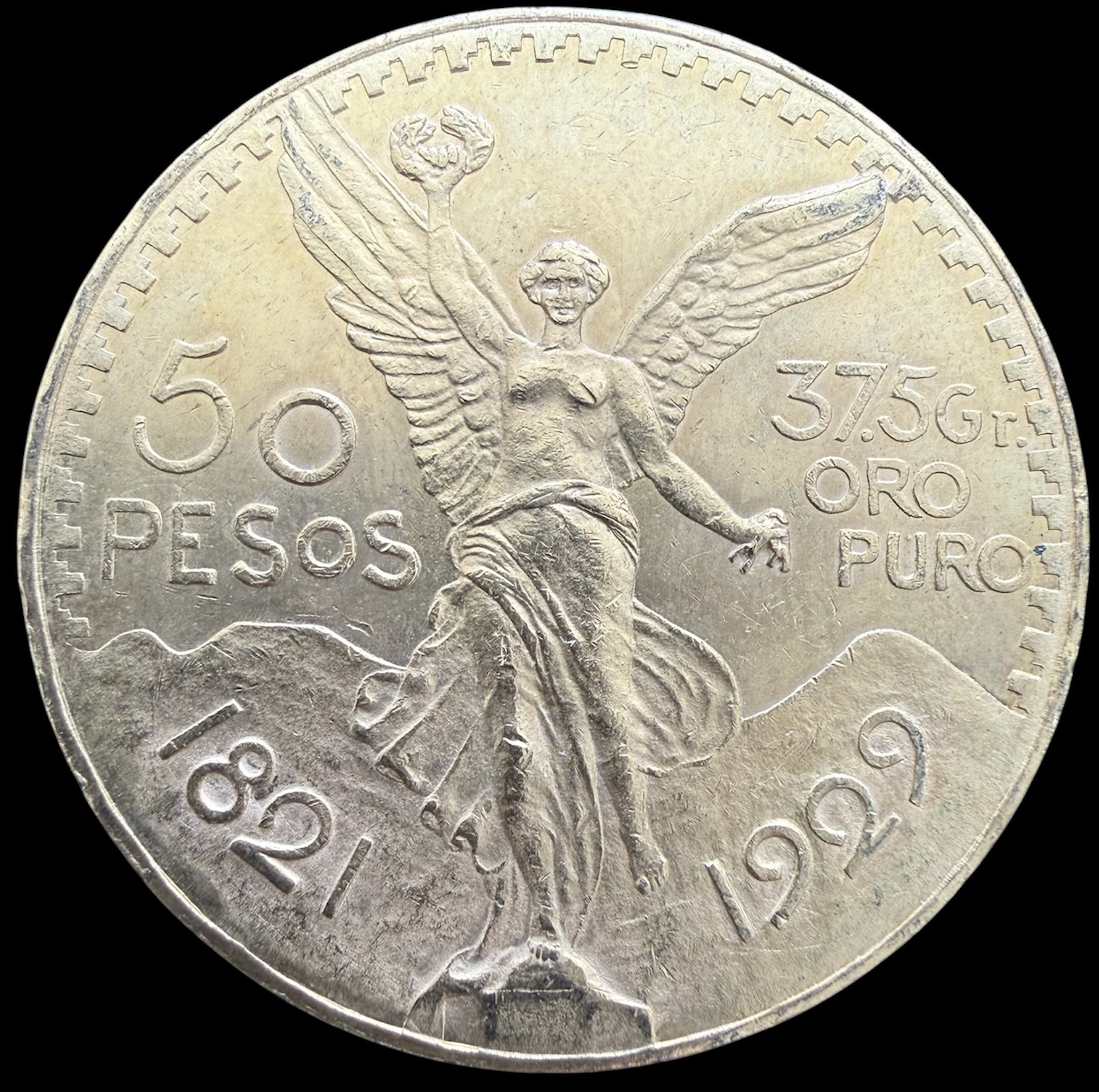 Moneda 50 Pesos Centenario de Oro 1929 México Histórico y Oro 3 Moneda 50 Pesos Centenario de Oro 1929 México Histórico y Oro - Image 3