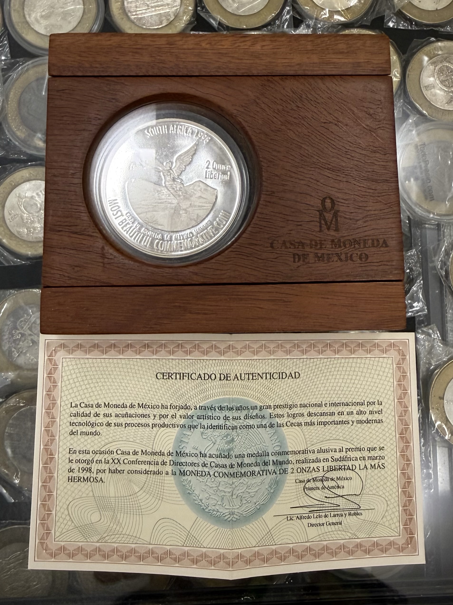 2 Onzas Plata Libertad 1998 South Africa Premio Mundial Mo. 7 2 Onzas Plata Libertad 1998 South Africa Premio Mundial Mo. - Image 7