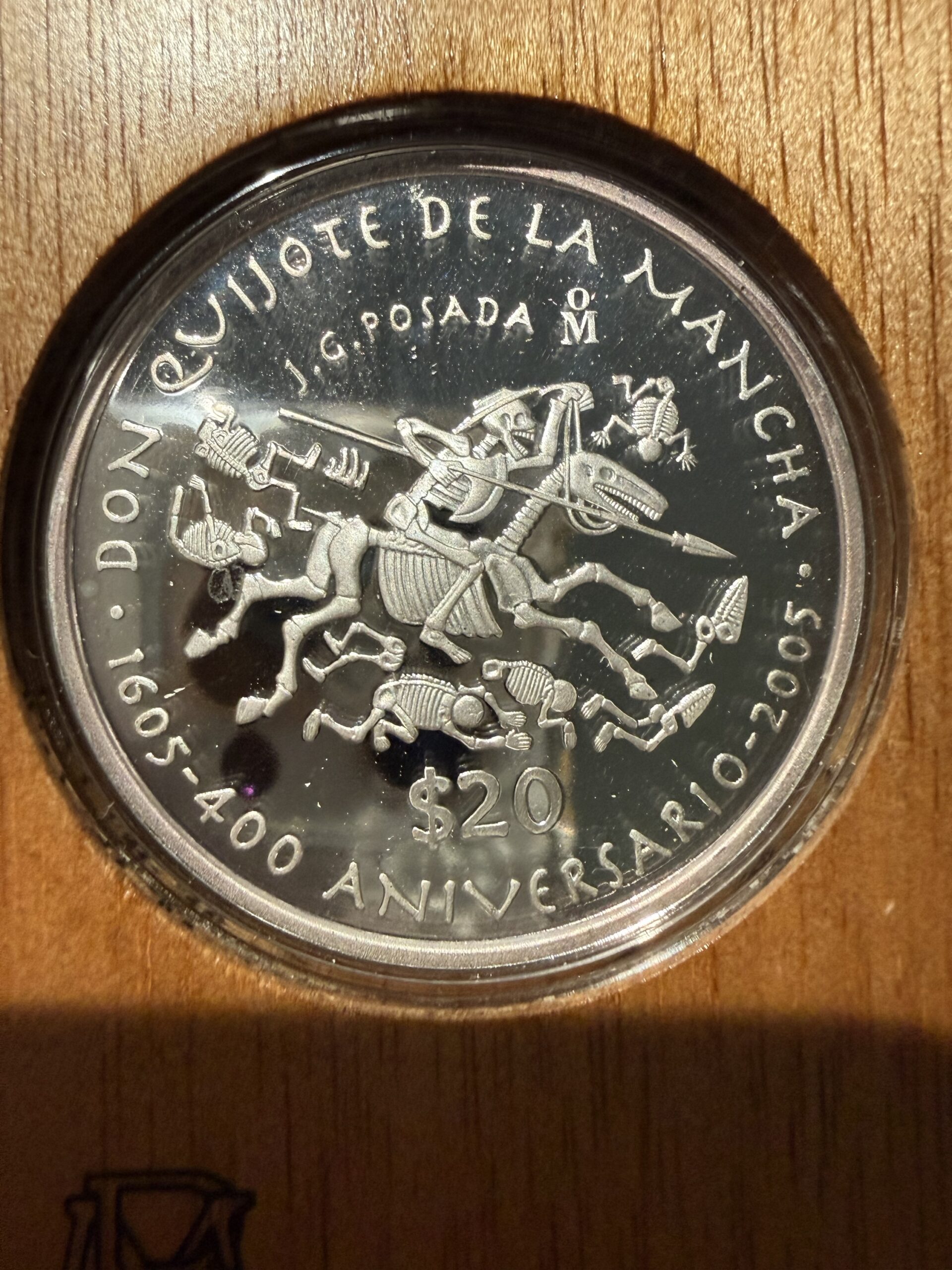 20 Pesos 2007 2 Oz Plata Pura Don Quijote 400 Aniversario Mo. 8 20 Pesos 2007 2 Oz Plata Pura Don Quijote 400 Aniversario Mo. - Image 8