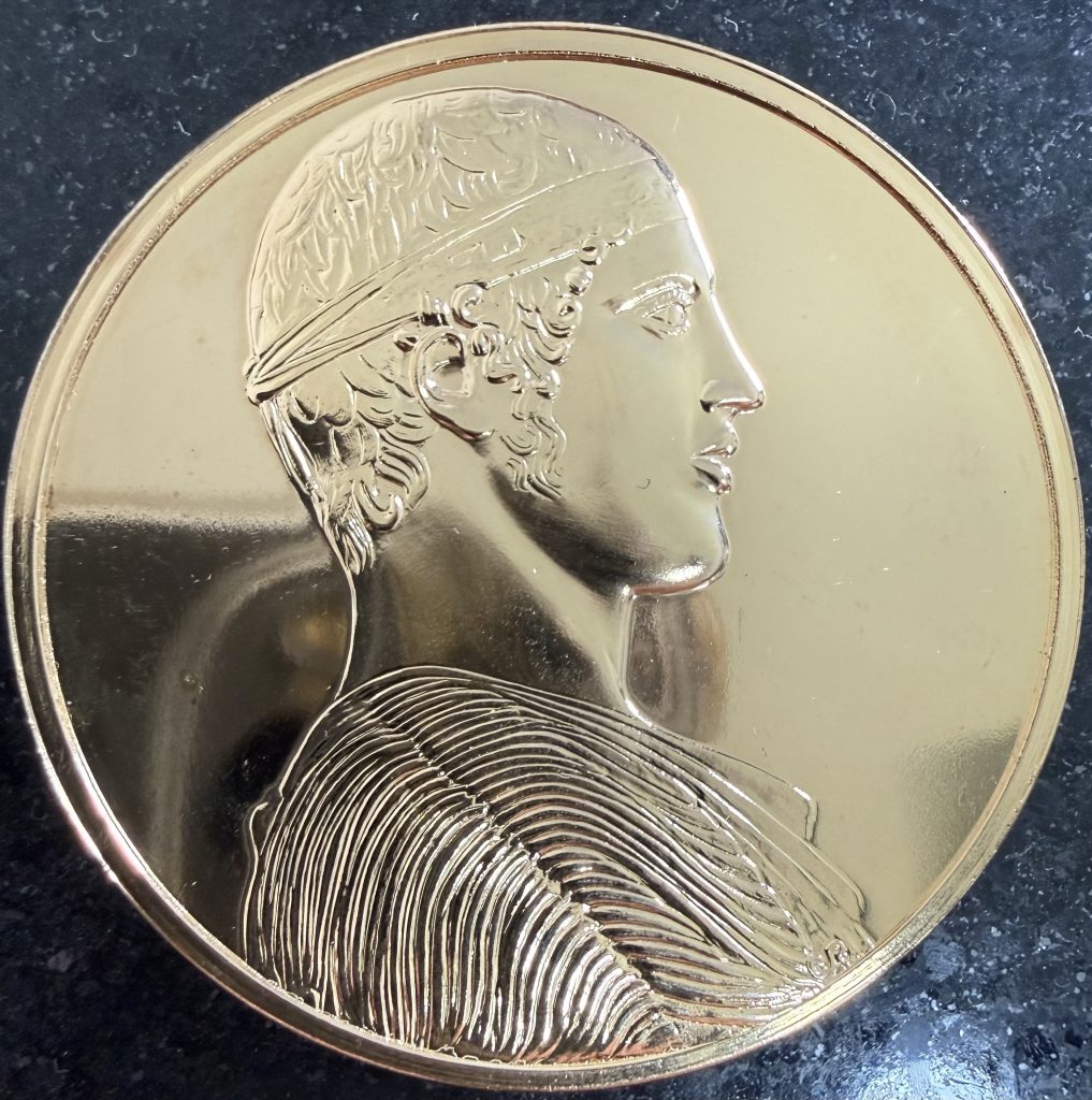 Medalla El Auriga 1984 Bronce Baño Oro 24K Franklin Mint