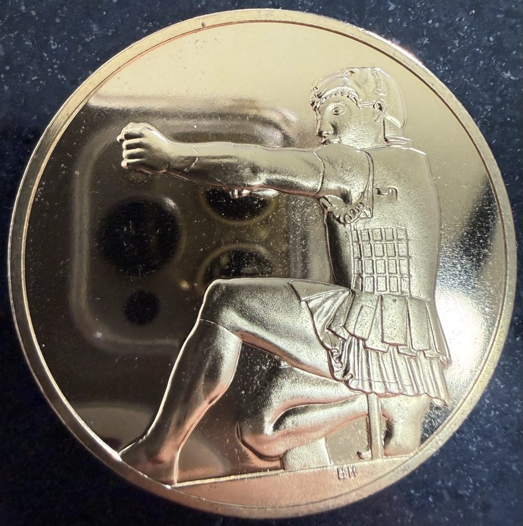 Medalla Hércules 1984 Franklin Mint Bronce Baño Oro 24K
