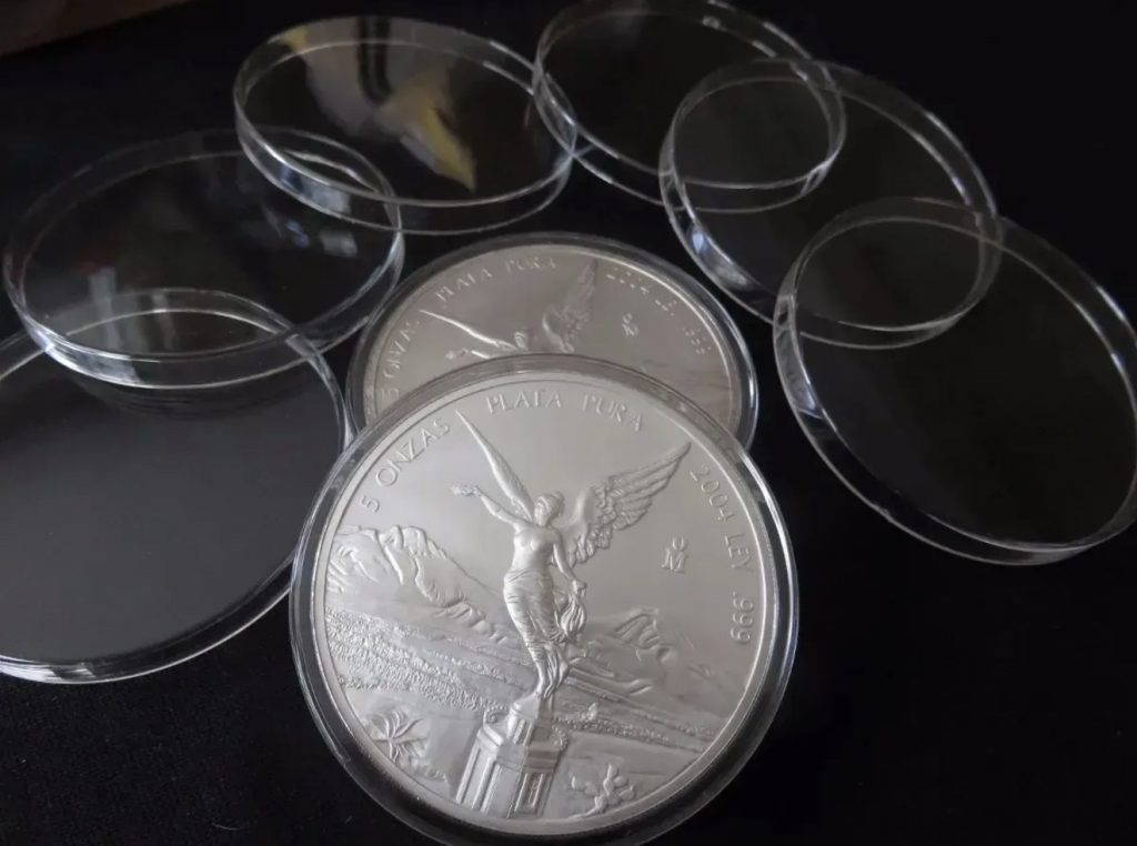 Cápsula Protectora para Monedas de 65 mm | Ideal para Libertad Plata 5 Onzas .999