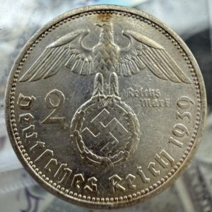 2 Reichsmark 1939-A Plata Alemania Tercer Reich Moneda Nazi 卐