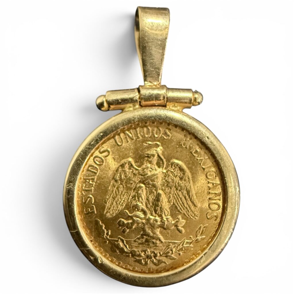 Dije Oro con Moneda 2 Pesos Hidalgo 21.6k| Oro Mexicano Original