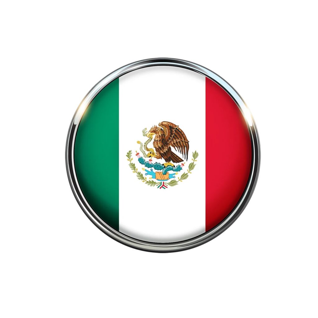 Souvenir Magnético Bandera de México Circular 6 cm