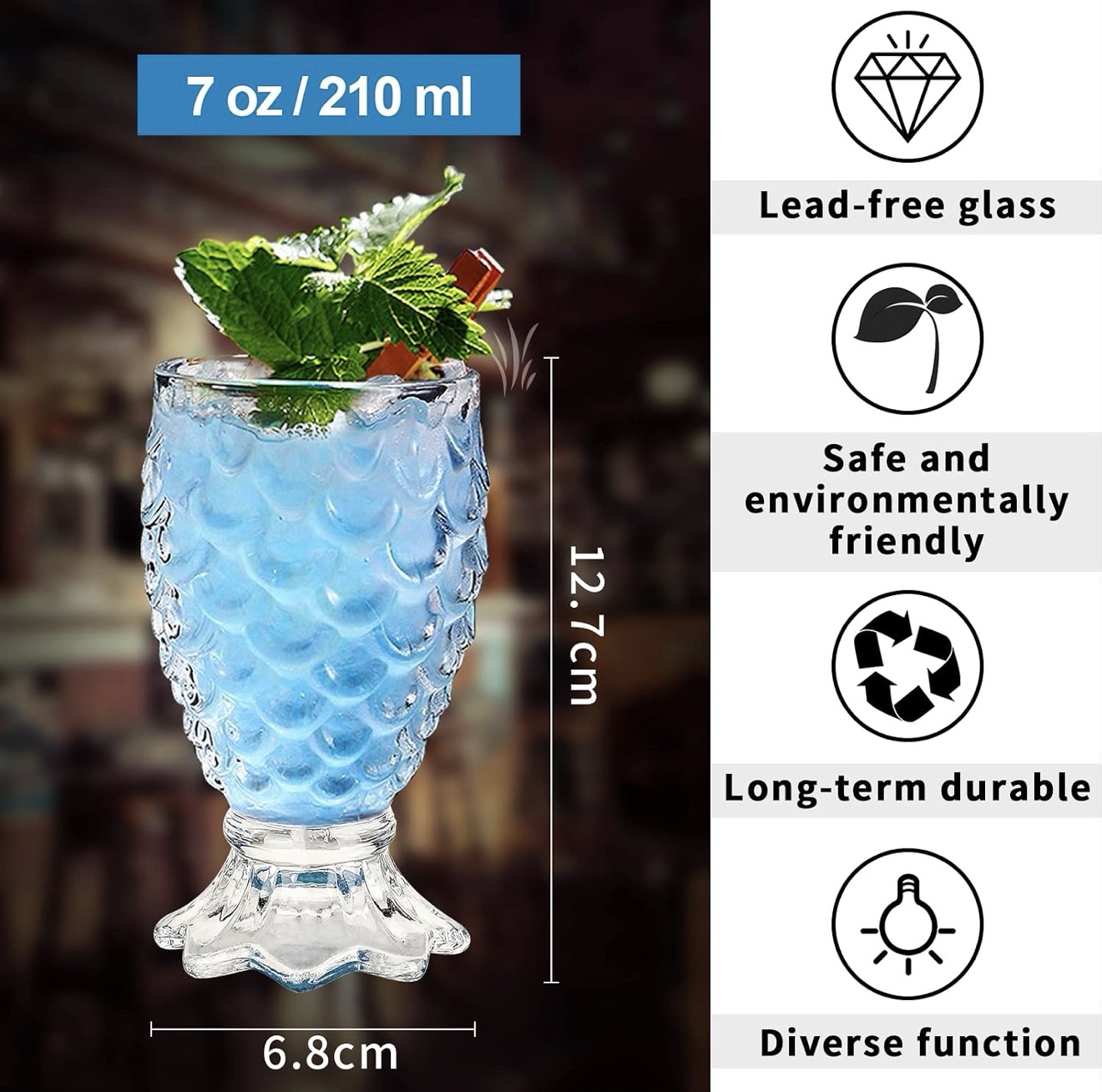 Vaso de cóctel de Sirena de 210 ml únicos para Beber Vasos de piña Tiki, Vasos de Whisky 3 Vaso de cóctel de Sirena de 210 ml únicos para Beber Vasos de piña Tiki, Vasos de Whisky - Image 3