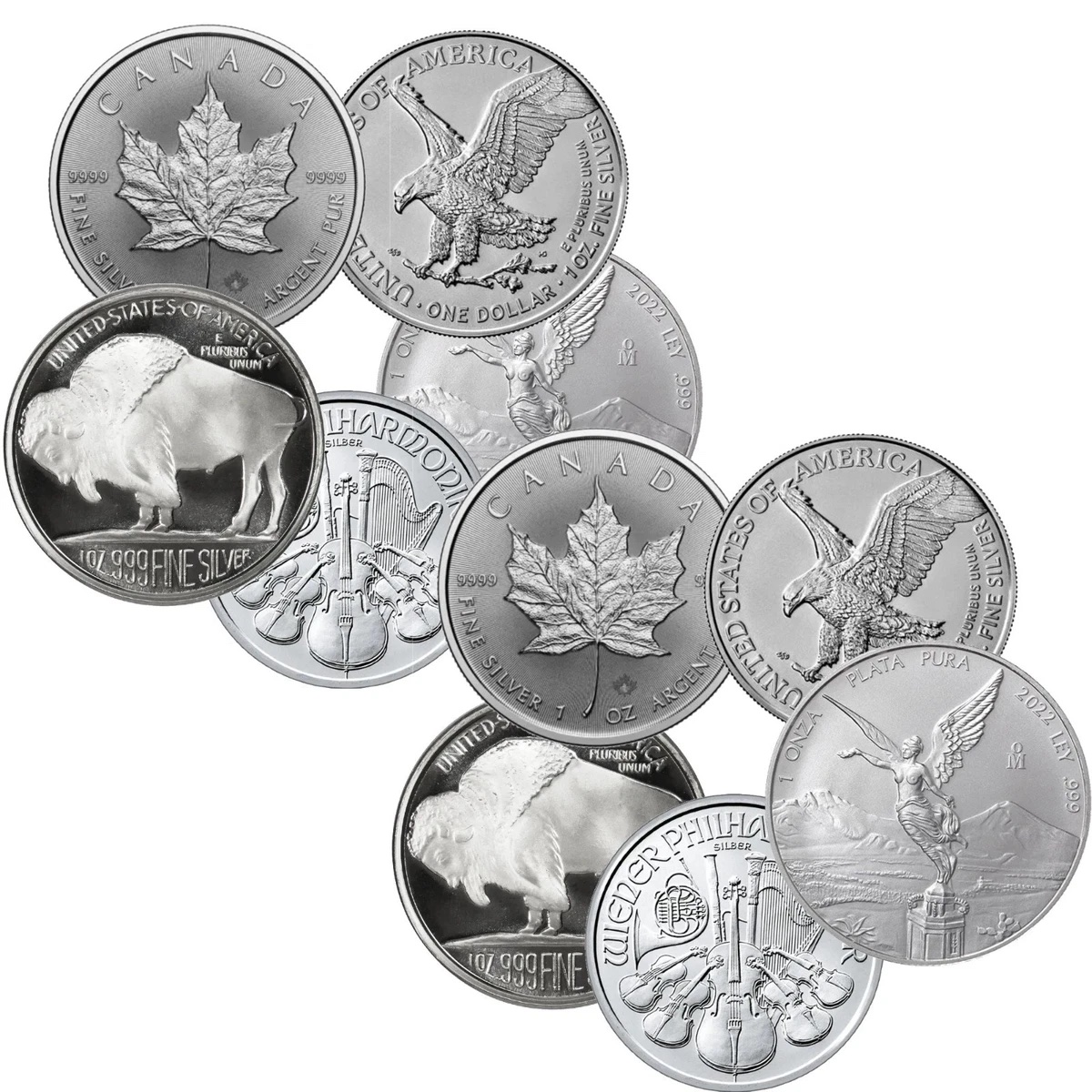1 Oz Plata Pura — Selección de Moneda al Azar 3 1 Oz Plata Pura — Selección de Moneda al Azar - Image 3