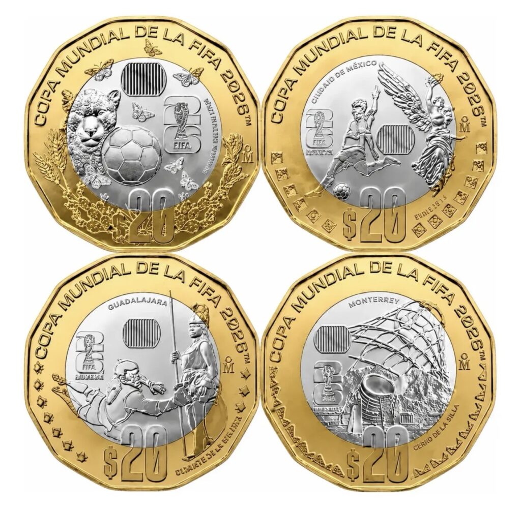 Set 4 Monedas Mundial 2026 México Conmemorativas
