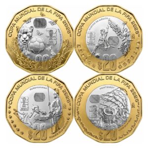 Set 4 Monedas Mundial 2026 México Conmemorativas