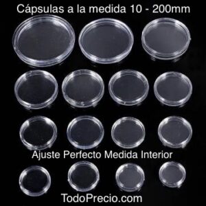 Cápsulas para Monedas 10-200.5 mm — Centenario, Libertad, Hidalgo y más