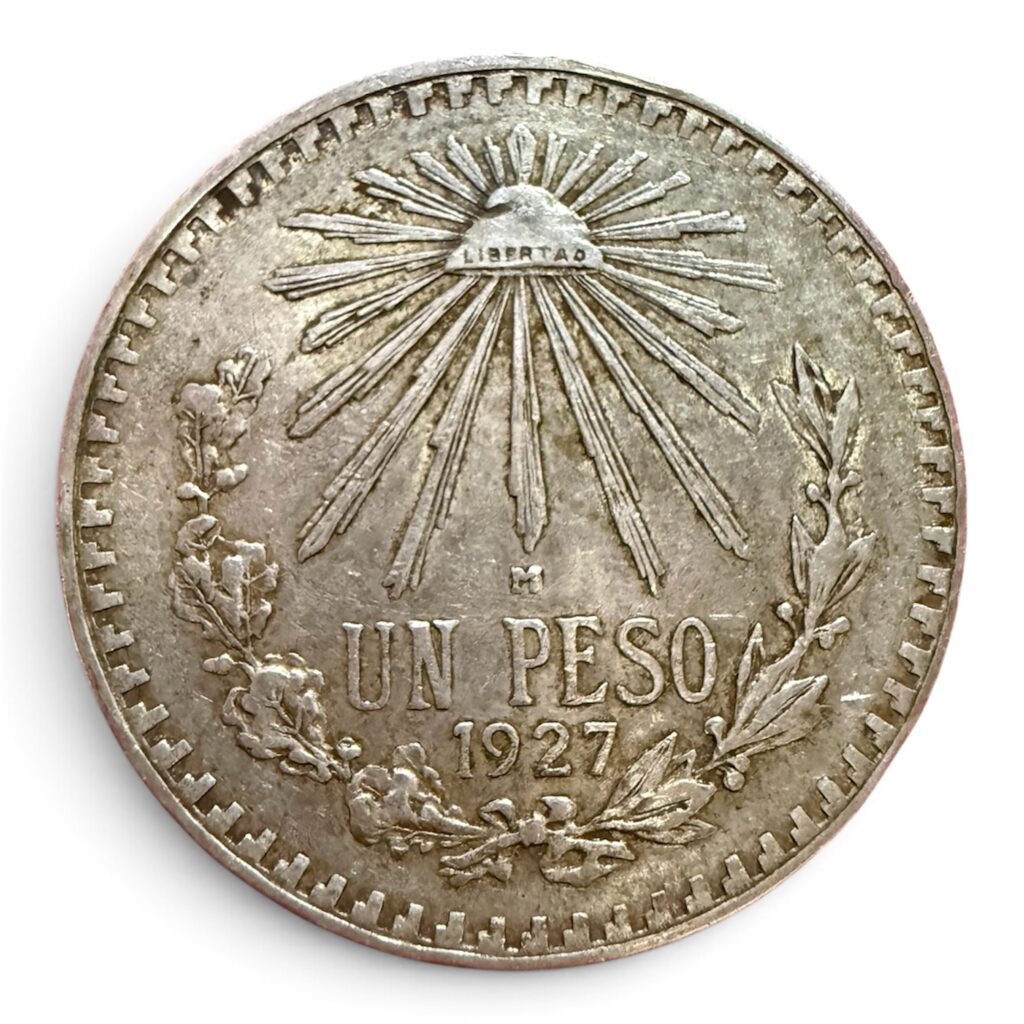 Peso Resplandor 1927 Plata .720 | Fecha Escasa de México