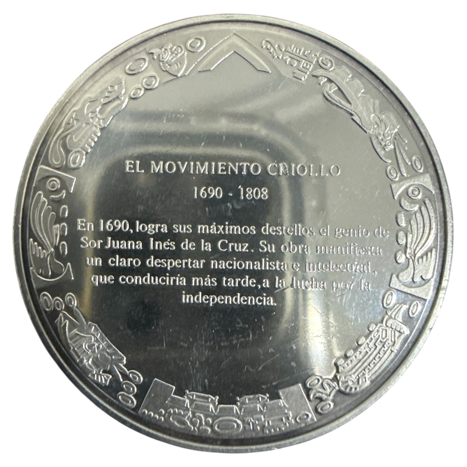Sor Juana Inés de la Cruz - Movimiento Criollo 1690 -1808 Plata .925 2 Sor Juana Inés de la Cruz - Movimiento Criollo 1690 -1808 Plata .925 - Image 2