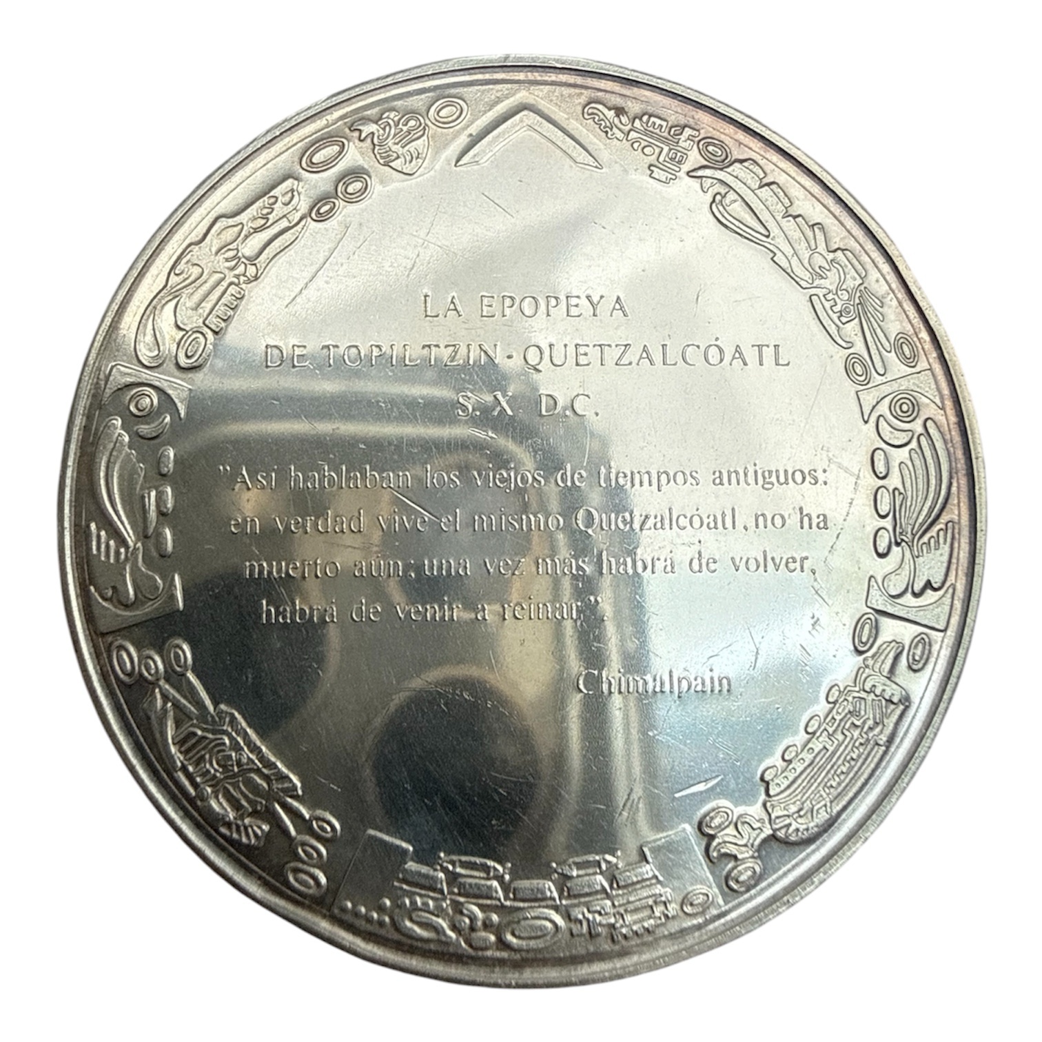Medalla Plata .925 Quetzalcóatl 1971 Franklin Mint 48g 2 Medalla Plata .925 Quetzalcóatl 1971 Franklin Mint 48g - Image 2