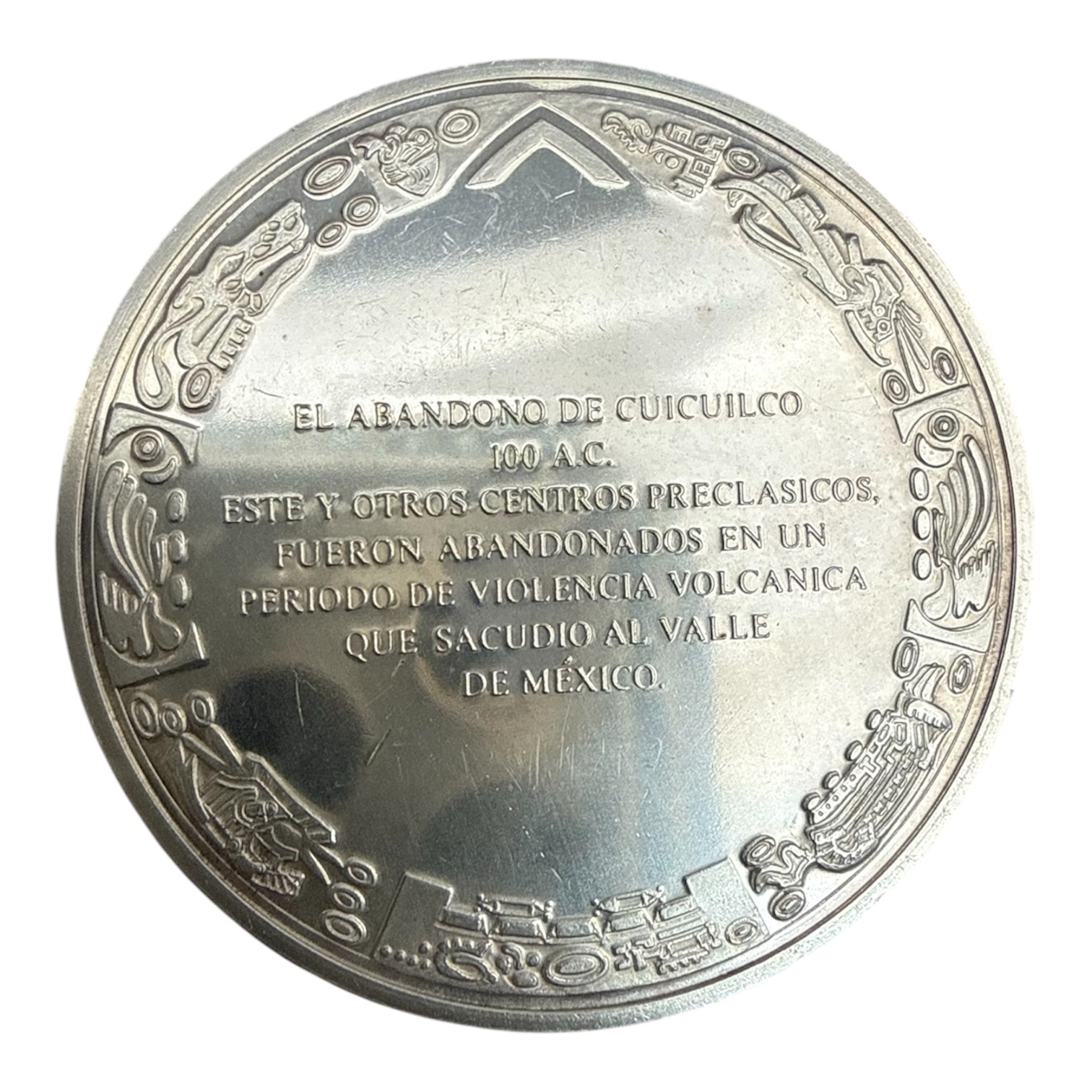 Medalla de Plata .925 El Abandono de Cuicuilco 1971 2 Medalla de Plata .925 El Abandono de Cuicuilco 1971 - Image 2