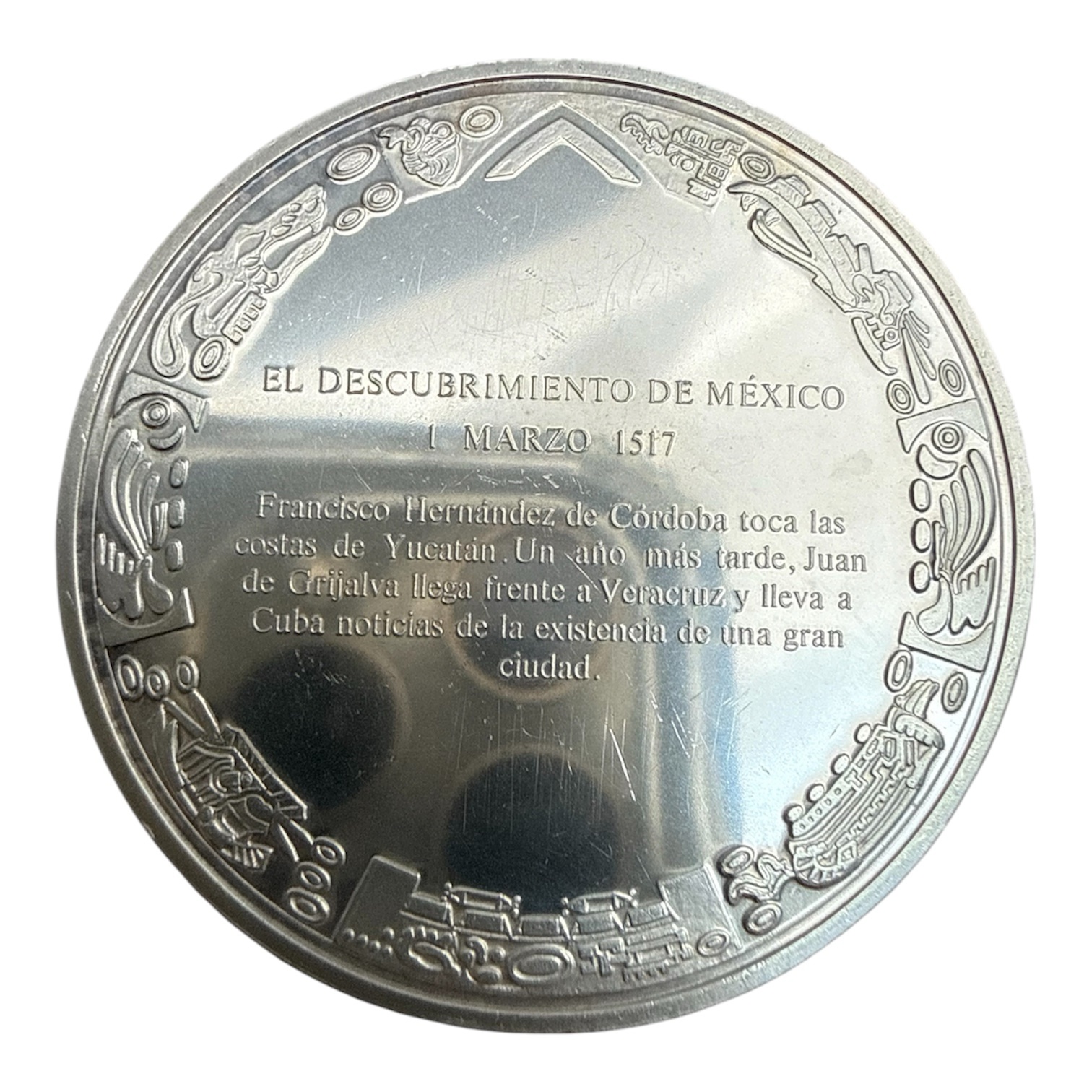 Medalla Plata .925 Descubrimiento de México 1517 | Yucatán Chichén-Itza 2 Medalla Plata .925 Descubrimiento de México 1517 | Yucatán Chichén-Itza - Image 2
